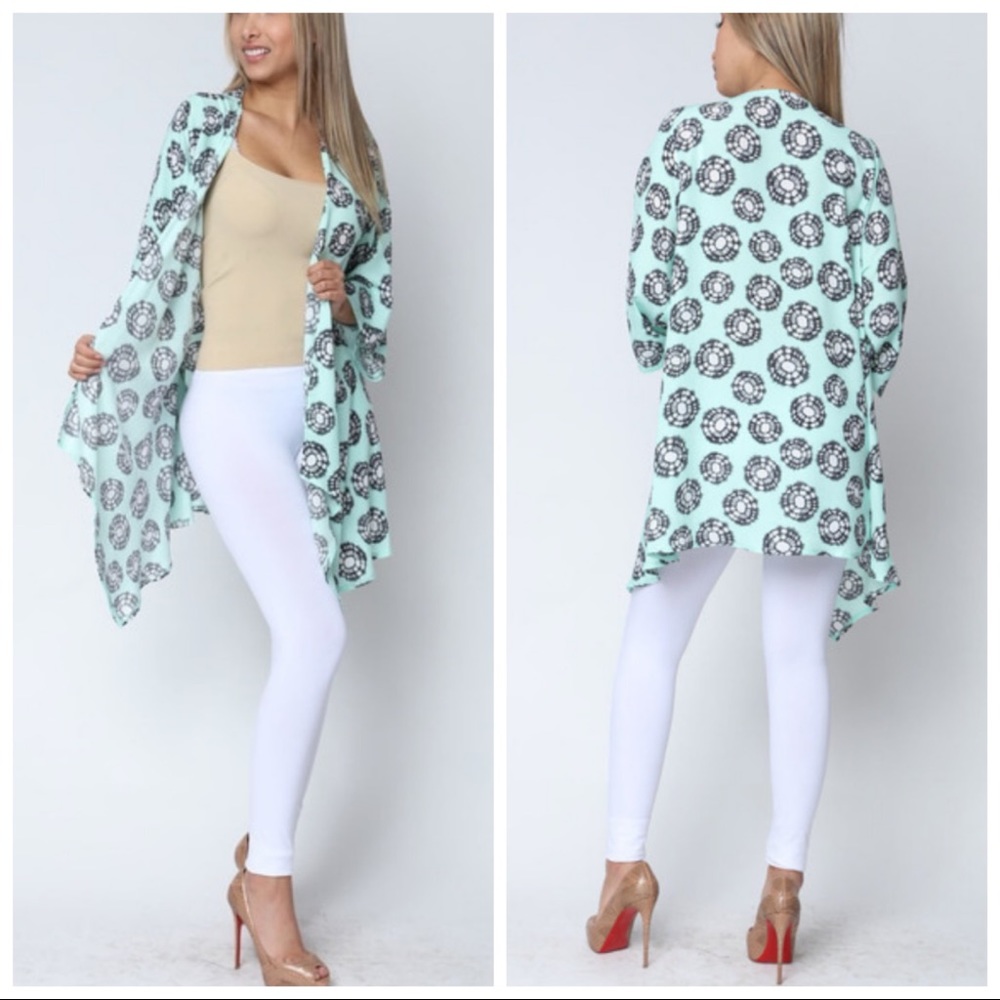 NEW Mint Green Medallion Kimono - Picture 2 of 6